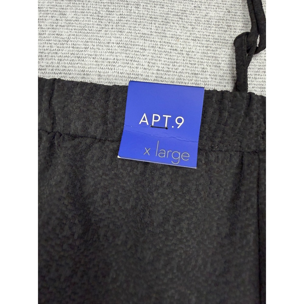 Apt. 9 Womens XL Black Textured Jacquard Jogger Pants Gold Zip Pockets MSRP $48 - Picture 13 of 16